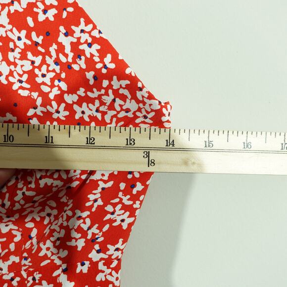 ZARA Women Fit & Flare Mini Sun Dress Floral Pattern Sleeveless Red White Size M - Picture 2 of 8